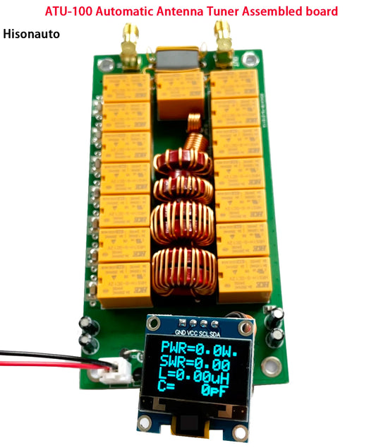 Hisonauto ATU-100 atu 100 DIY Kits 1.8-50MHz Automatic Antenna Tuner by N7DDC With OLED Firmware Programmed