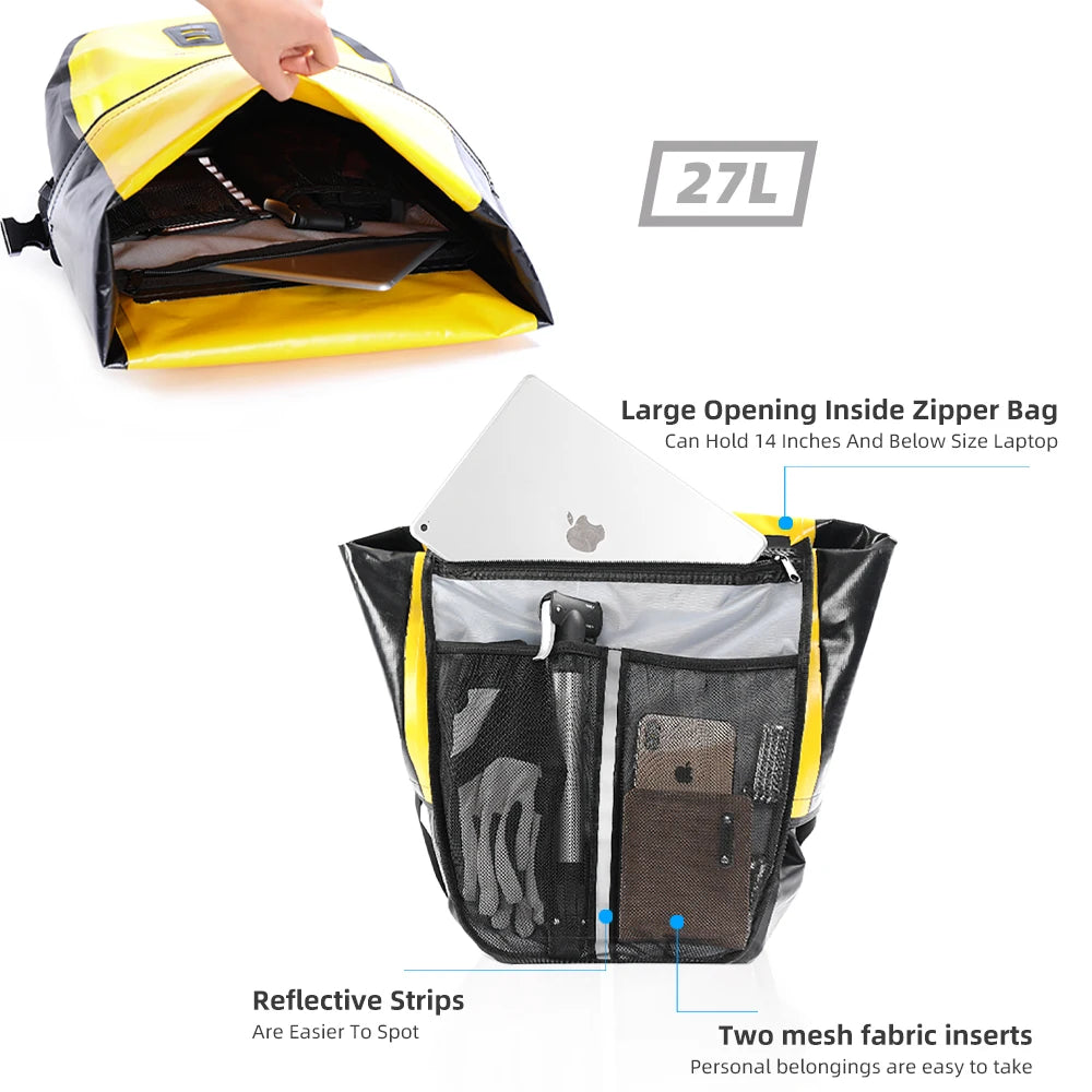 Rhinowalk 25L  Waterproof Bicycle Pannier Bag Rear Bike Pannier Bag for Bike Travel