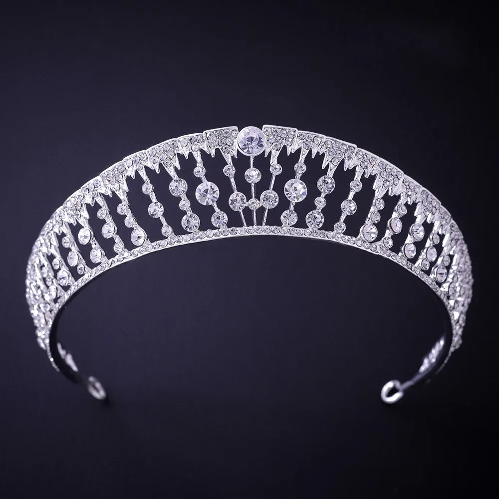 Silver Color Crystal Rhinestone Crown and Tiara Wedding Hair Accessories Bridal Tiaras Hair Crown Wedding Headpiece Women Diadem