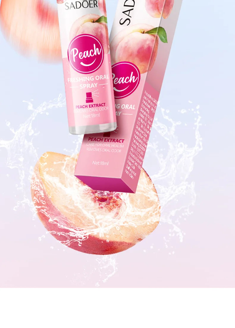 Peach Mint Lemon Fresh Breath Mouth Spray Fresh Breath Mild Remove Bad Breath Bring a Cool and Comfortable Experience