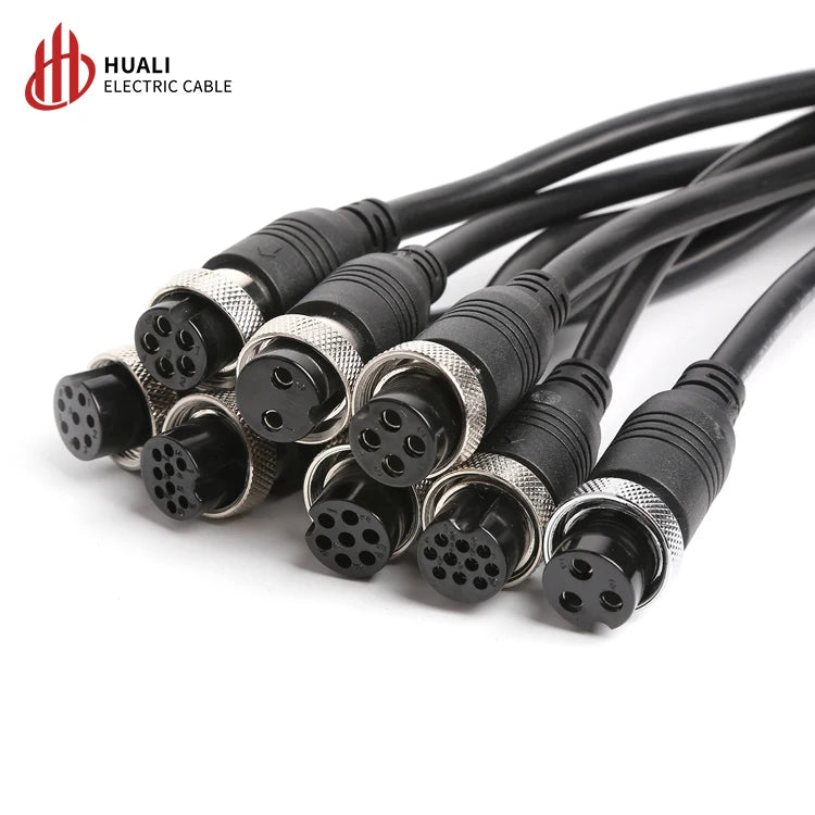 GX20 Injection Moulded Double Female Head Wire 1-Meter Aviation Plug Socket 8P Cable Connector Automotive Use Processing Welding