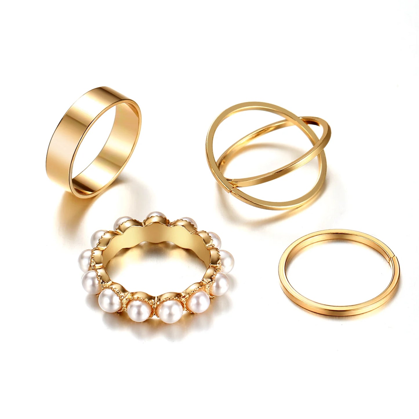 Fashion Hips Hops Jewelry Exaggerated Geometric Ring for Women Gold Plated Irregular Twist Finger Ring for Women Girls
