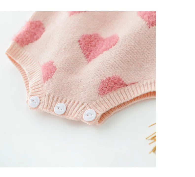 MILANCEL baby girl clothes baby knit clothing set heart bodysuit baby sweaters 2 pcs baby suit  soft newborn clothes