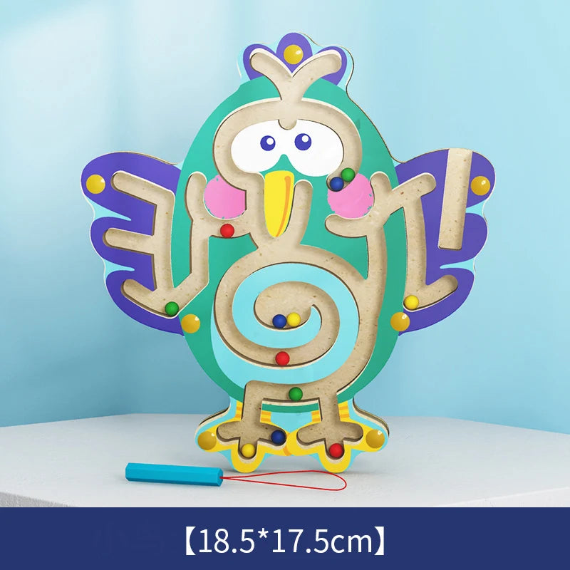 Baby Montessori Toys For Kids 2 to 4 Years Old Learning Educational Toys Children Magnetic Maze Busy Board Wooden Puzzle Game