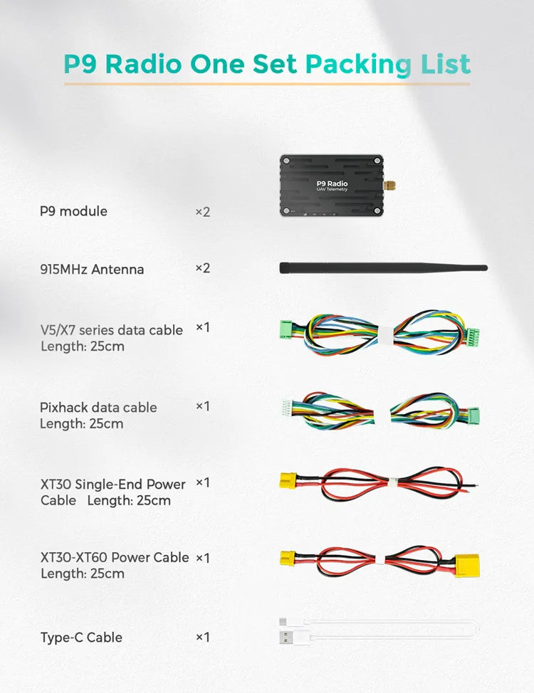 Hot Sales CUAV New Design P9 Radio Telemetry Ground End Package for FPV Data Transmission Station