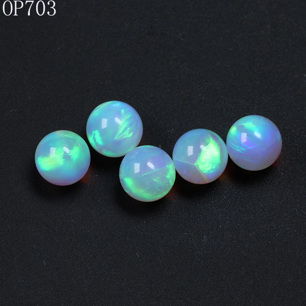Free Shipping Glass Jewelry Material Heat Resistant Ball Beads Top Fire Synthetic Gilson Opal Stone