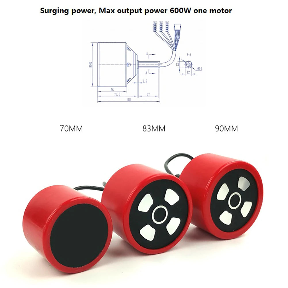 DIY Electric Skateboard Motor Electric Skateboard Accessories Wireless Sensor Remote Controller Drive 70mm 83mm 90mm Kit