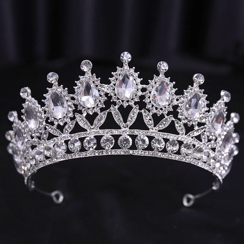 Bridal Wedding Hair Accessories Silver Crystal Hair crown alloy diamond crown women's fashion high-end atmospheric headdress