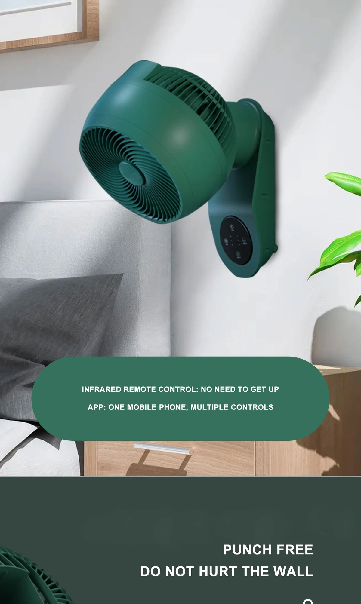 220V  Electric Fan Oscillating 3 Blades 3 Speeds Adjustable Wall Mounted Fan Remote Control Timer Home Air Cooler Fans