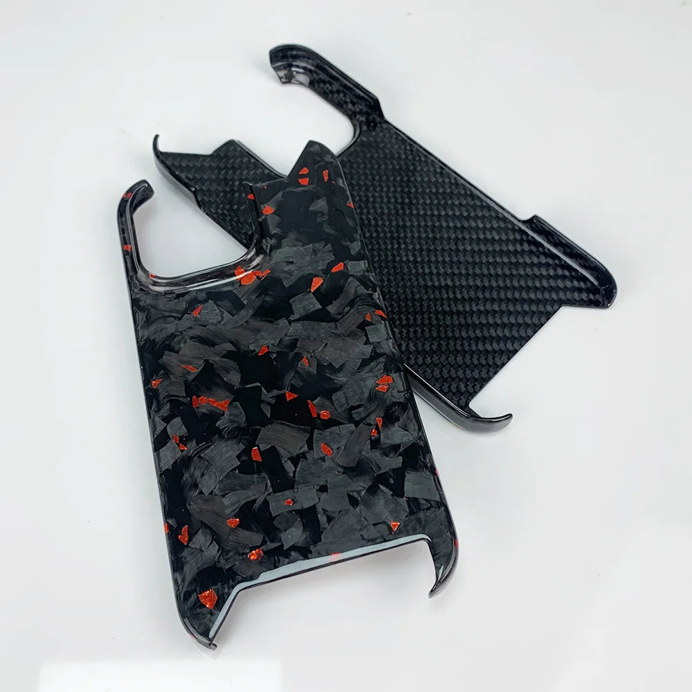 Wholesale Luxury Forged Blue Gold Carbon Fiber Phone Case Cover for iPhone 16 Pro Max Slim Mobile Phone Shell