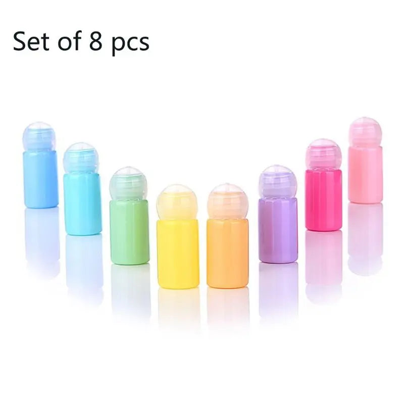 8Pcs 10ml Macaron Color Refillable Empty Bottles Cosmetic Cream Pump Container