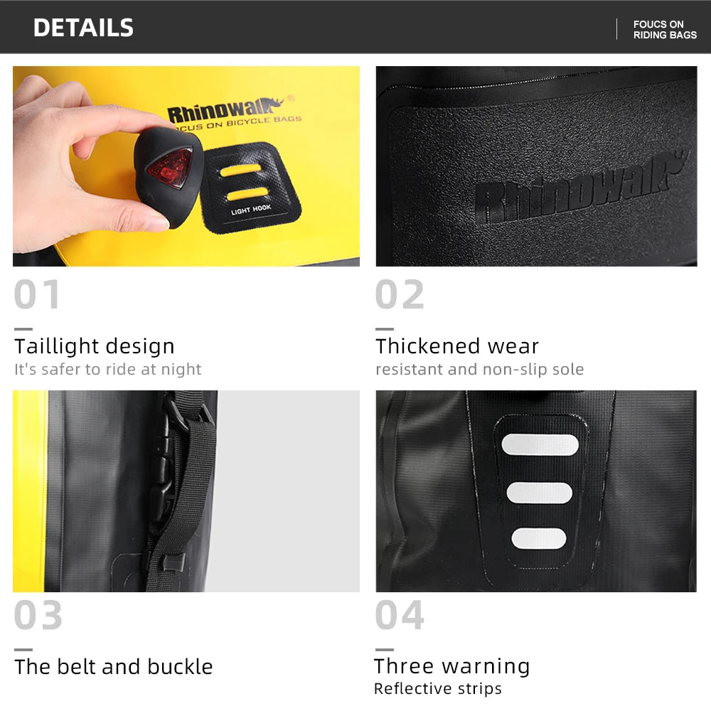 Rhinowalk 25L  Waterproof Bicycle Pannier Bag Rear Bike Pannier Bag for Bike Travel