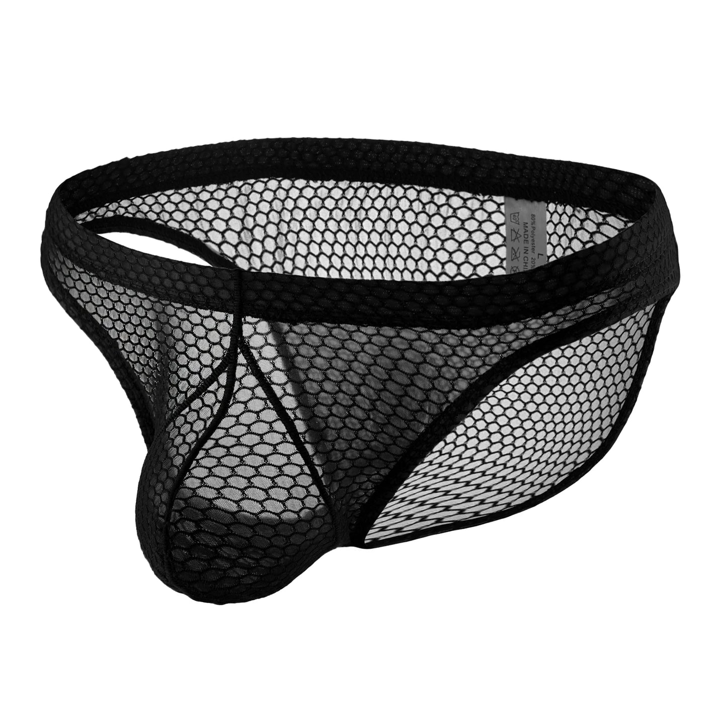 Sexy Men's Hollow Underwear Briefs Man Mesh Transparent Lingerie Fishnet Penis Pouch Underpants Hombre Panties