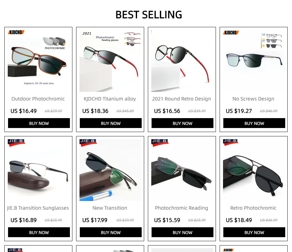 Progressive Multifocal glasses Transition Sunglasses Photochromic Reading Glasses Men Points for Reader Near Far sight diopter