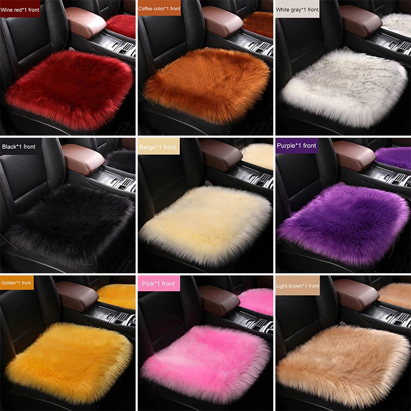 Artificial Wool Car Seat Cushion Winter Plush Auto Seat Cloak Universal Warm Car Seat Cover For Kia Lada Vesta Renault Skoda etc