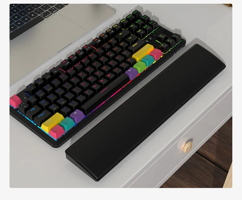 AJAZZ Wrist Rest Mechanical Keyboard 61/81/87/104 Keys Keyboard PU Wrist Pad Support Ergonomic Soft Memory Foam Hand Rest