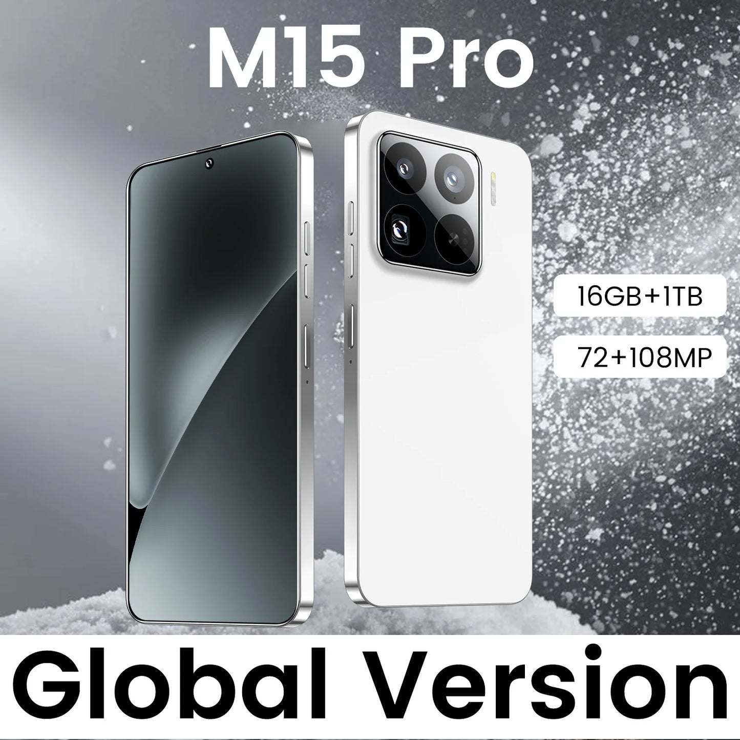 Wholesale M15 Pro 5G Smart Phone Unlocked Android 14 with Face Recognition 4G/5G 16GB+1TB Mobile Phones Cellphone