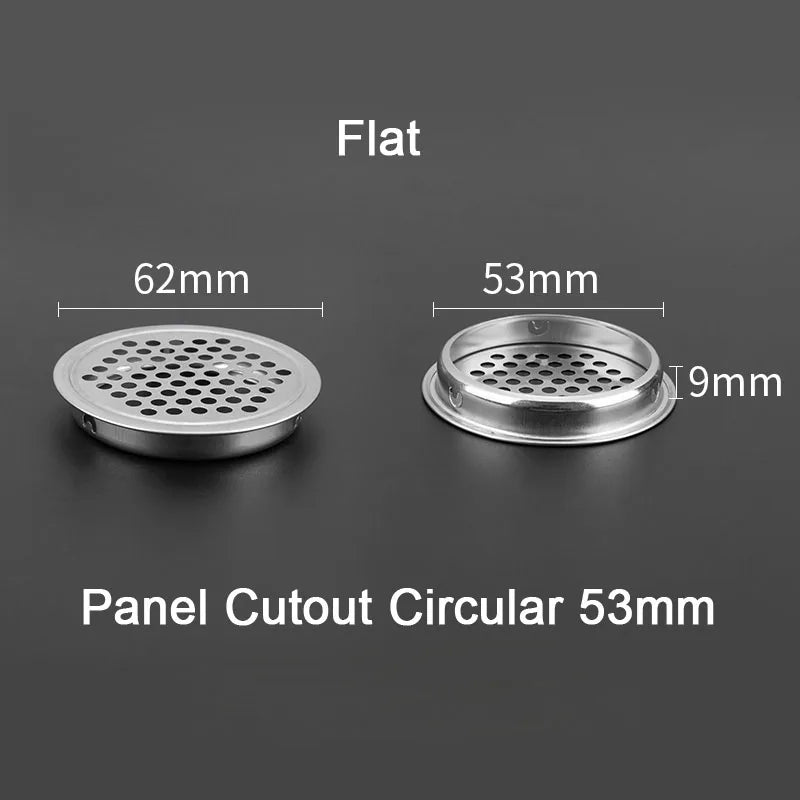 1/2/5/10pcs Stainless Steel Circle Air Vent Grille Cover Wardrobe Cabinet Mesh Hole Ventilation Plugs 19mm 25mm 35mm 53mm