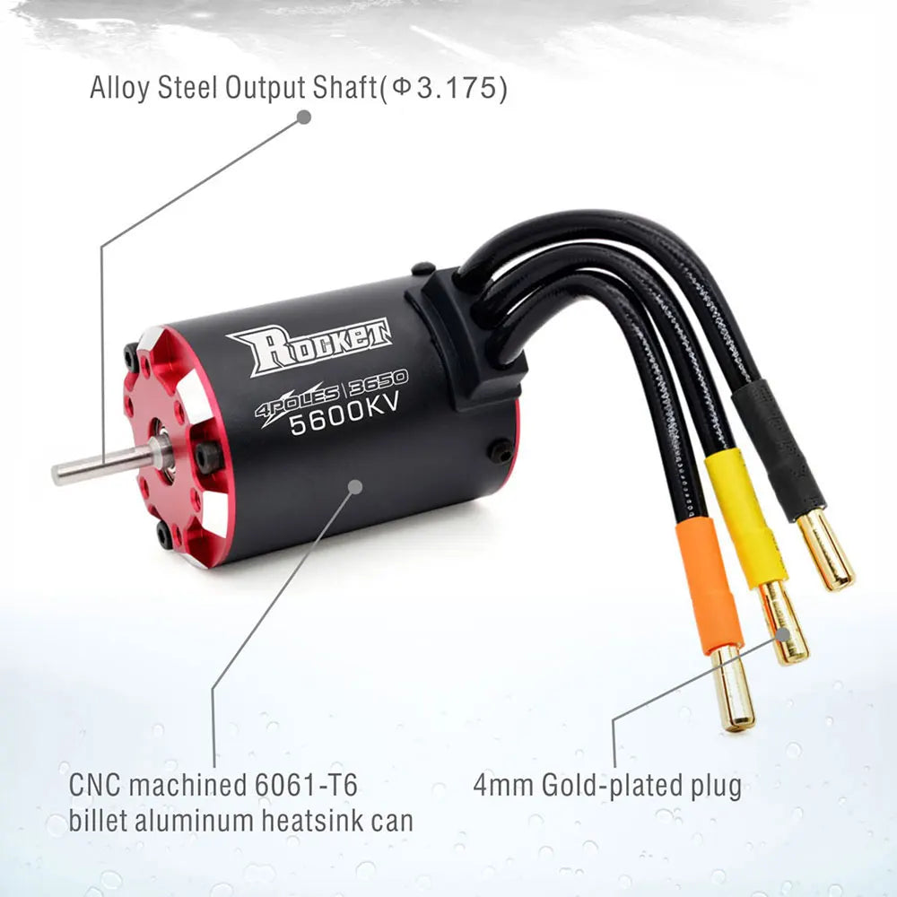 Surpass Hobby Rocket V2 3650 3660 3665 3670 3674 Waterproof Brushless Motor For 1/8 1/10 1/12 1/16 RC Car Racing Truck Traxxas