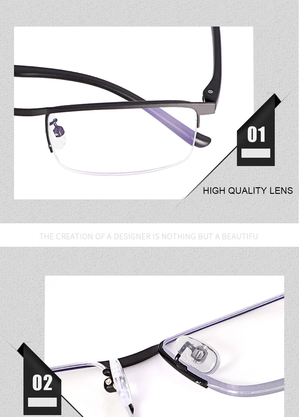 IENJOY Intelligent Multifocal Progressive Reading Glasses Half Frame Dual-use Anti-Blue Light  Automatic Adjustment Eyewear