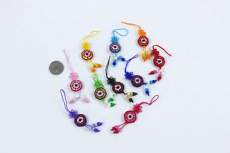 10 Pcs Y2K Bag Charms - Cute Embroidered Butterfly, Fish & Flower Pendants for Keychain, Phone Case Lanyard, Purse Accessory