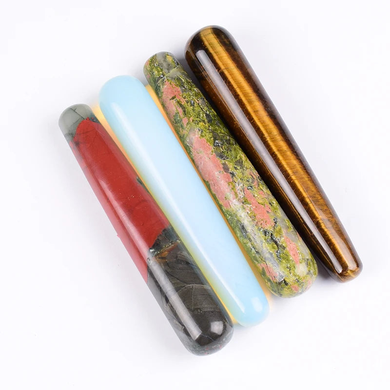 Wholesale Massage Wand Yoni Natural Crystal Mineral Quartz Acupoint Pen Face Care Tool Relax Body Beauty Health Massagestick