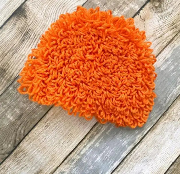 Cosplay Kids Boy Girl Hat Cute Old Lady Woman Curly Hair Wig Cap Skullies Beanies Winter Warm Knit Children Baby Hats and Caps