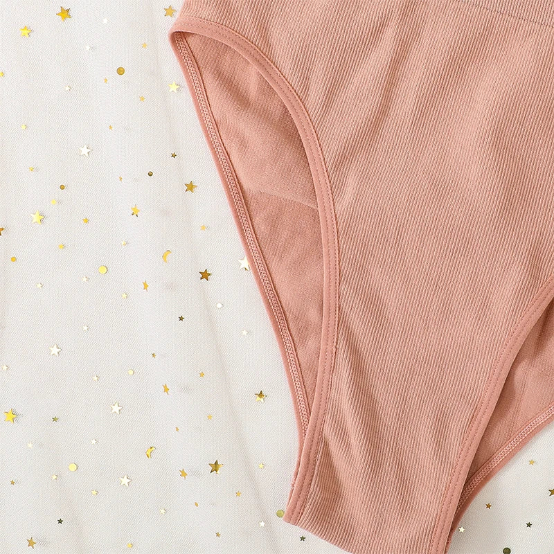 1Pc High Waist Panties For Women Sport Seamless Briefs High-Leg Cut Underpants Female  Sexy Lingerie Solid Color Underwear