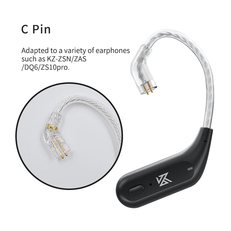 KZ AZ09 HD Bluetooth 5.2 Wireless Upgrade Cable Bluetooth Module HIFI Wireless Ear Hook Connector With Charging Case Z3 S2 Z1PRO