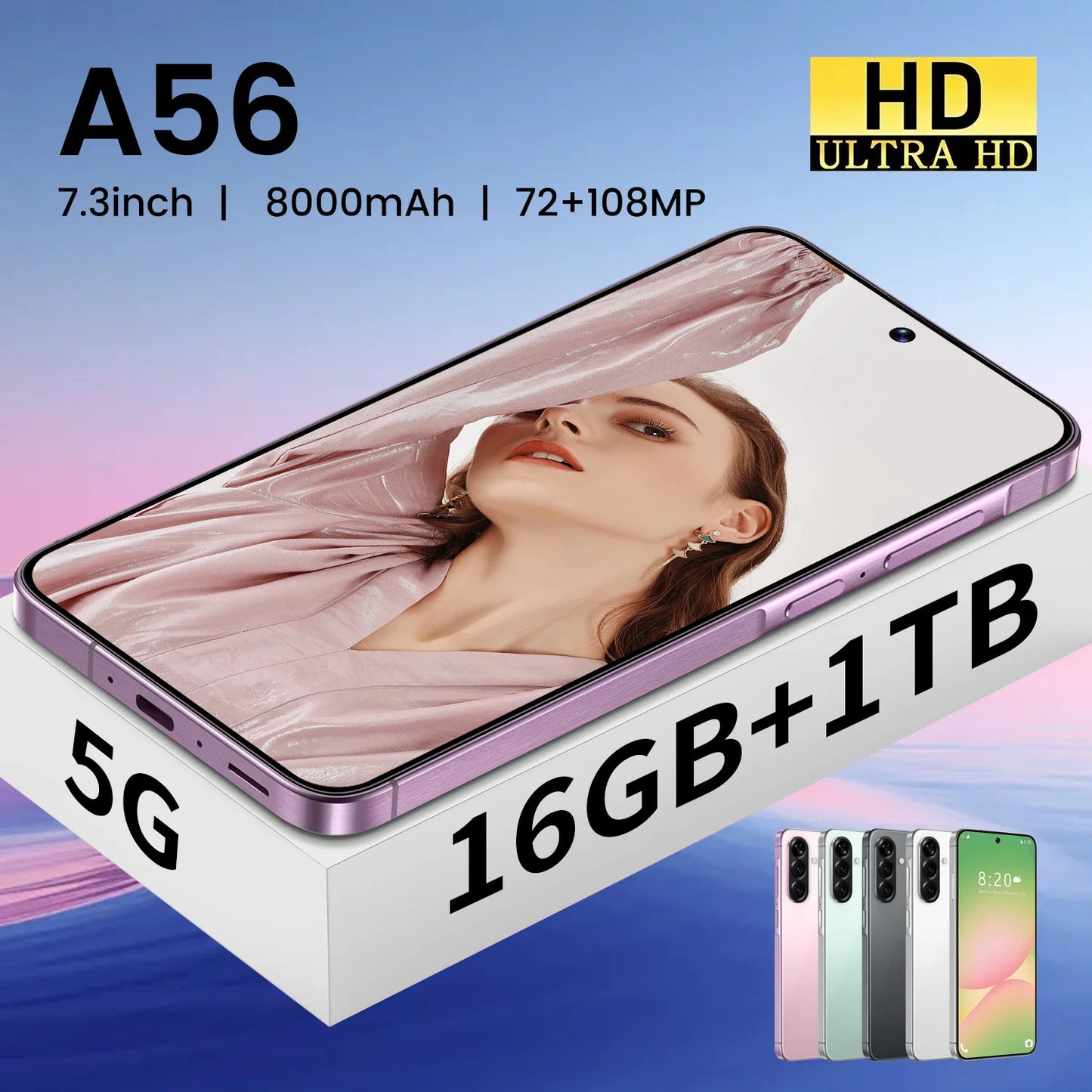 Original Phone A56 ultra Smartphone A56 8gb + 256gb 5g Dual Sim Mobile Phone 5g Smartphone