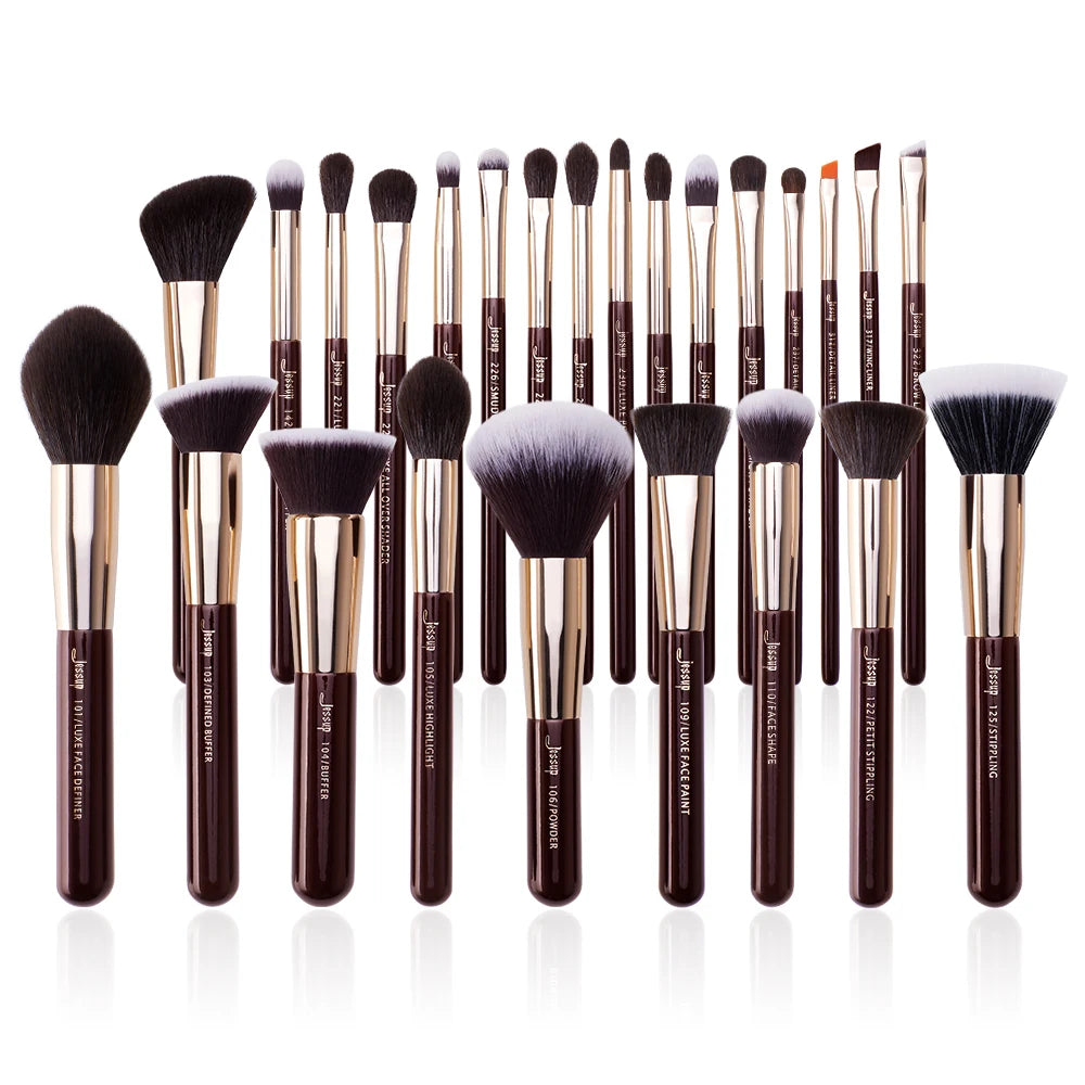 Jessup 25pcs Professional Makeup Brushes set Make up Brush Tools kit Foundation set Powder Blushes Beauty Pearl White T215