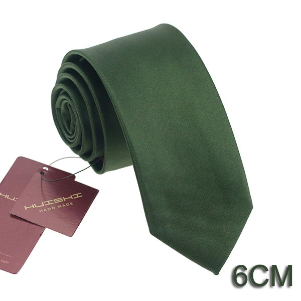 HUISHI 8CM Men's Solid Dark Blue Color Neck Tie 6cm Waterproof Jacquard Necktie Daily Wear Cravat Wedding Party For Men