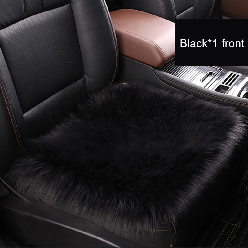 Artificial Wool Car Seat Cushion Winter Plush Auto Seat Cloak Universal Warm Car Seat Cover For Kia Lada Vesta Renault Skoda etc