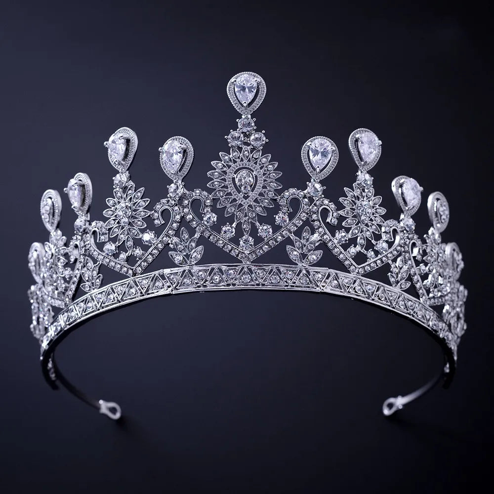 Silver Color Crystal Rhinestone Crown and Tiara Wedding Hair Accessories Bridal Tiaras Hair Crown Wedding Headpiece Women Diadem