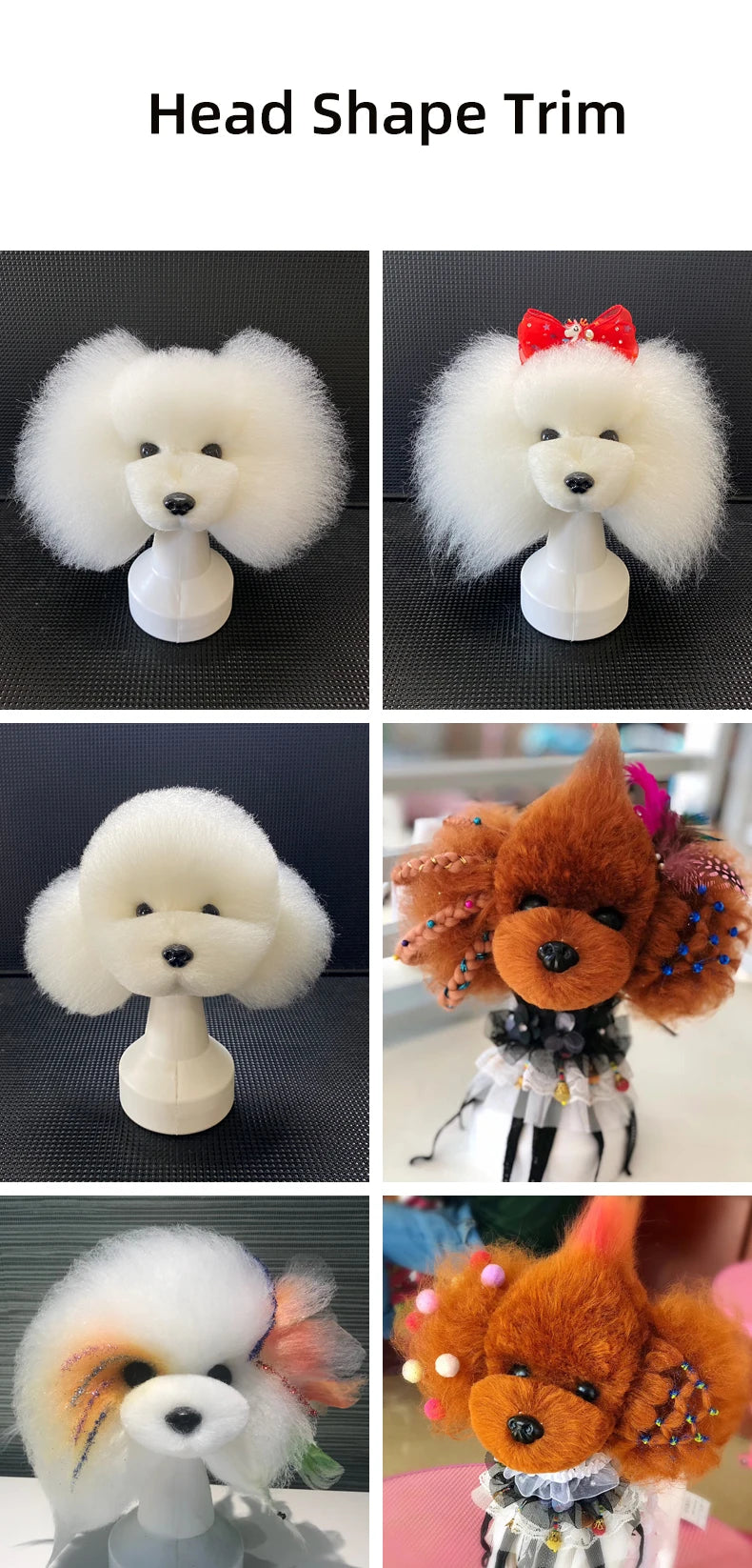 Pet Simulation Hair Beauty Practice Dog Standard Teddy Whole Body Fake Hair Only Pet Grooming Trimming Practice with Model Dog