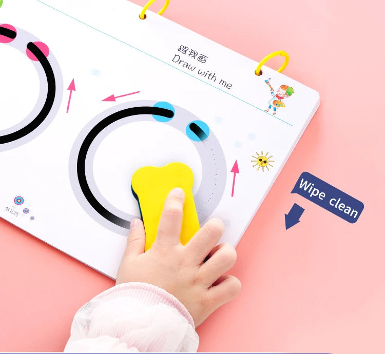 Tracing Trails Workbook for Kids Handwriting Activity Kit With Tracing Dry Erase Activity Boards and Crayon