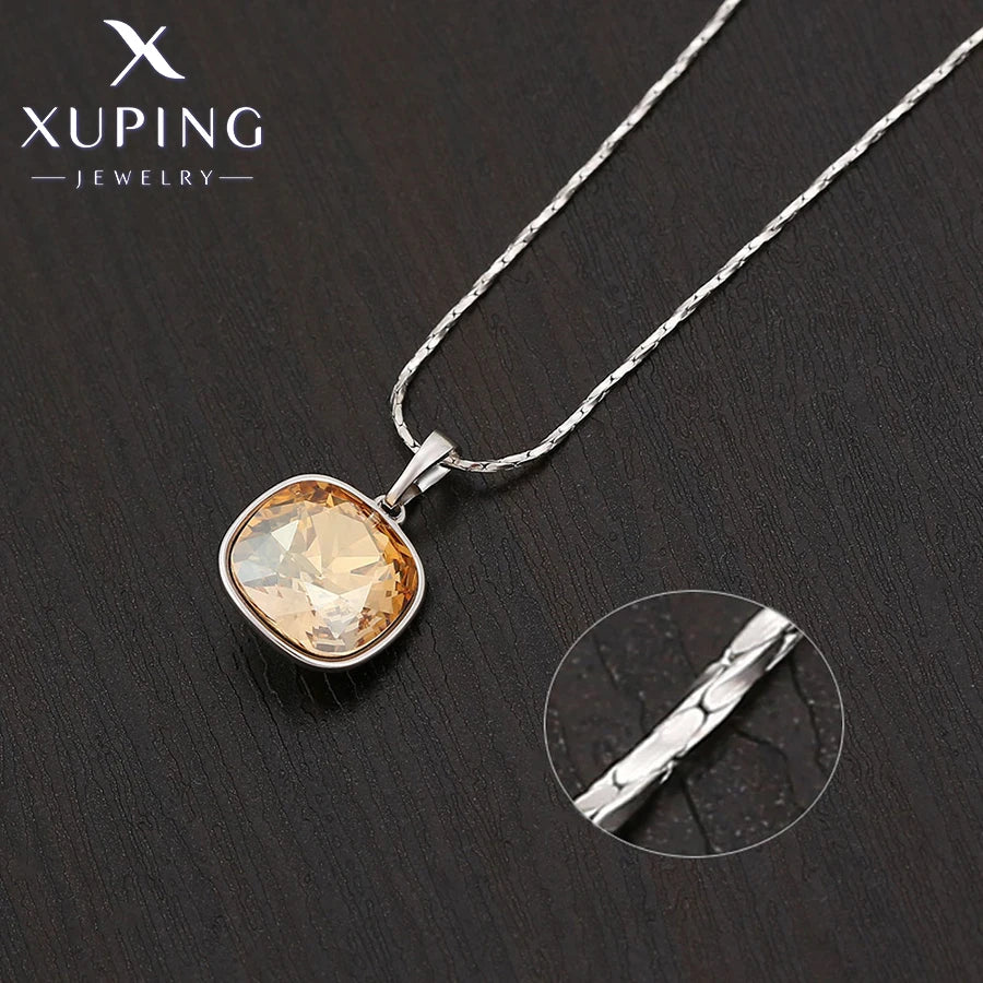 Xuping Jewelry New Arrival Luxury Necklace and Earrings Crystal Jewelry Set Women Party Gift 60503