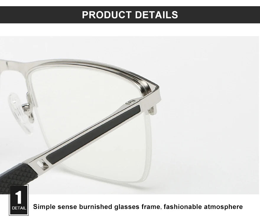 CLLOIO New Progressive Multifocus Reading Glasses Men Business Anti Blue Light Presbyopic Glasses Spring Hinge Diopters Eyewear