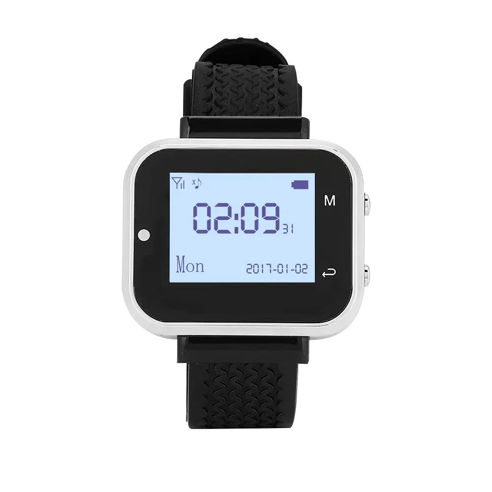 20 Call Button 2 Watch Pager Receiver for Restaurant Cafe Bar Wireless Service Call Bell Guest Calling System Pager
