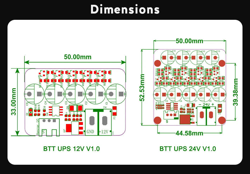 BIGTREETECH UPS 24V V1.0 Module Resume Printing Power Off Module Sensor For Octopus Pro SKR MINI E3 SKR Pro 3D Printer Parts