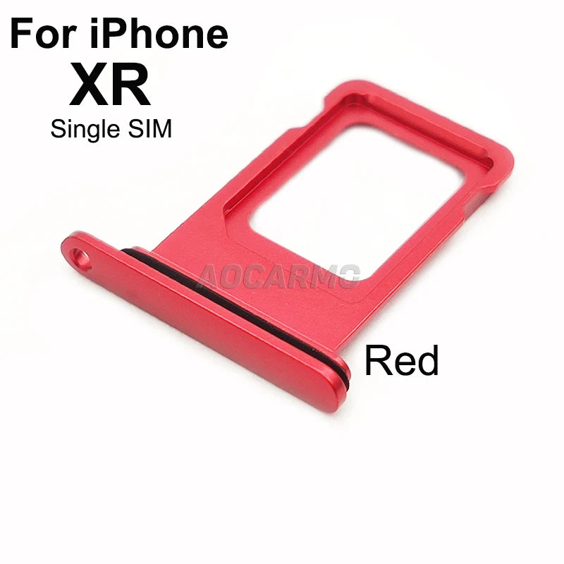 Aocarmo Single Double Sim Card Micro Holder Dual Sim Card Tray Slot For iPhone XR Replacement Part