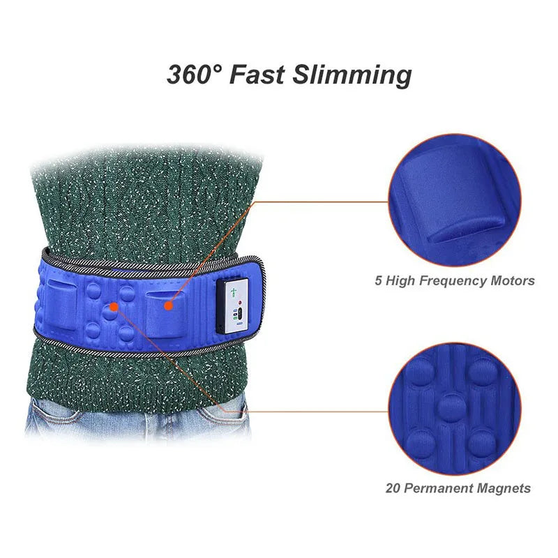Electric Vibration Massage Slimming Fit Toning Belt Body Massager Muscle Stimulator 5 Motors Weight Loss For Waist Arm Leg