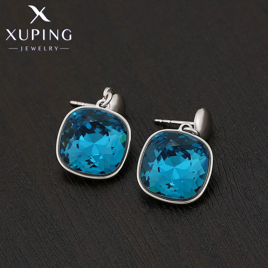 Xuping Jewelry New Arrival Luxury Necklace and Earrings Crystal Jewelry Set Women Party Gift 60503