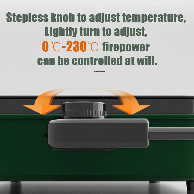 New stainless steel frying and grilling dual-purpose smokeless barbecue grill non-stick electric bakeware household high power