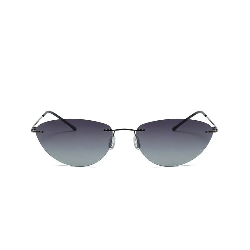 Fashion Rimless Square Sunglasses Mens Rectangle Photochromic Polarized Driving Sunglasses Oval Sun glasses UV400