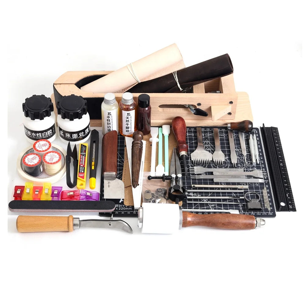 Handbags Wallet DIY Handmade Leather Working Tools Set Leather Tool Kits Professional Leather Tools Craft Set