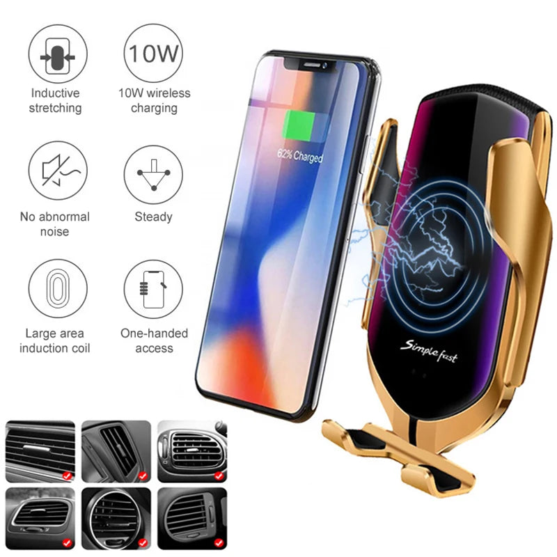 Infrared Wireless Charger Sensing Automatic Clip For Sanmung S9 S10 iphone X XS Max XR 14 12 10W Infrared fast Wireless Chargers