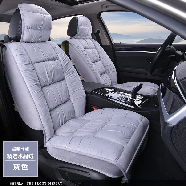 Plush Cotton Car Seat Cover Winter Surrounded Warm Winter Cushion Faux Fur For Seat Protector Mat Car Interior Accessories