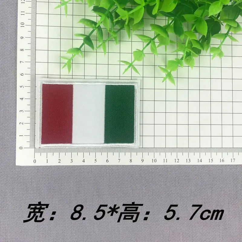 Russia Turkey Britain USA  Spain Canada Italy France Flag stickers iron on Patches for clothes DIY Personality Embroidery badges