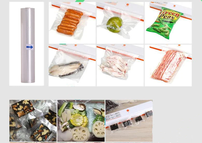 Vacuum Sealer Packing Bag, Vacuum Packer, Storage Bags, Food Fresh, Long Keeping, 12 cm, 17 cm, 20 cm, 22 cm, 25 cm28cm x 500cm